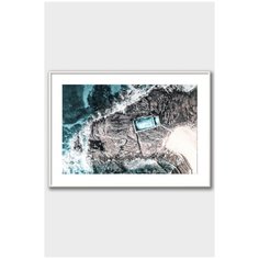 Постер на стену для интерьера Postermarkt Море с высоты птичьего полета №3, постер в белой рамке 40х50 см, постеры картины для интерьера в белой рамке