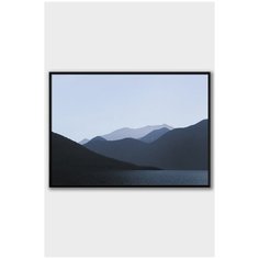 Постер на стену для интерьера Postermarkt Синие горы №3, постер в черной рамке 30х40 см, постеры картины для интерьера в черной рамке