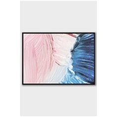 Постер на стену для интерьера Postermarkt Сине розовая абстракция , постер в черной рамке 50х70 см, постеры картины для интерьера в черной рамке