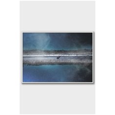 Постер на стену для интерьера Postermarkt Дорога через море, постер в белой рамке 30х40 см, постеры картины для интерьера в белой рамке