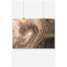 Постер на стену для интерьера Postermarkt Коричневая абстракция, размер 70х100 см, постеры картины для интерьера в тубусе
