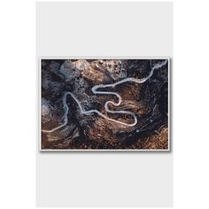 Постер на стену для интерьера Postermarkt Извилистая дорога, постер в белой рамке 40х50 см, постеры картины для интерьера в белой рамке