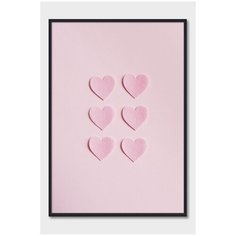 Постер на стену для интерьера Postermarkt Сердечки, постер в черной рамке 30х40 см, постеры картины для интерьера в черной рамке