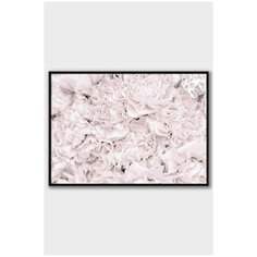 Постер на стену для интерьера Postermarkt Белые пионы №2 , постер в черной рамке 30х40 см, постеры картины для интерьера в черной рамке