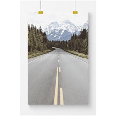 Постер на стену для интерьера Postermarkt Дорога в горы, размер 70х100 см, постеры картины для интерьера в тубусе