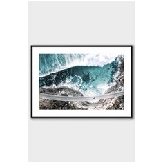 Постер на стену для интерьера Postermarkt Море с высоты птичьего полета №8, постер в черной рамке 50х70 см, постеры картины для интерьера в черной рамке