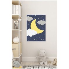 Детский постер в белой рамке Postermarkt "Луна", 50х70 см