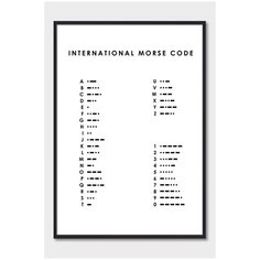 Постер на стену для интерьера Postermarkt Morse Code, постер в черной рамке 50х70 см, постеры картины для интерьера в черной рамке