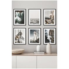 Набор из шести постеров Postermarkt в черных рамках 30х40 см, Набор #40