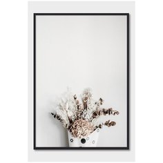 Постер на стену для интерьера Postermarkt Букет из сухоцветов №3, постер в черной рамке 30х40 см, постеры картины для интерьера в черной рамке