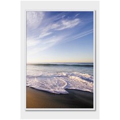 Постер на стену для интерьера Postermarkt Закат на пляже №1, постер в белой рамке 50х70 см, постеры картины для интерьера в белой рамке
