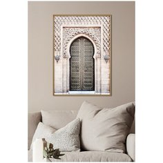 Постер на стену для интерьера Postermarkt Восточная дверь, постер в золотой рамке 50х70 см, постеры картины для интерьера в золотой рамке