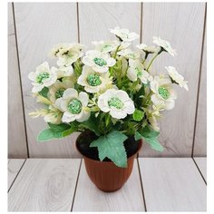 Искусственные цветы анемоны в горшке/Искусственные цветы для декора/ искусственные цветы для декора в горшках/ искусственные цветы для декора в кашпо/ Искусственные растения/ искусственные цветы в кашпо Holodilova