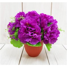 Искусственные цветы Петуния в горшке/Искусственные цветы для декора/ искусственные цветы для декора в горшках/ искусственные цветы для декора в кашпо/ Искусственные растения/ искусственные цветы в кашпо Holodilova