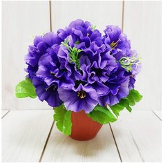 Искусственные цветы Петуния в горшке/Искусственные цветы для декора/ искусственные цветы для декора в горшках/ искусственные цветы для декора в кашпо/ Искусственные растения/ искусственные цветы в кашпо Holodilova