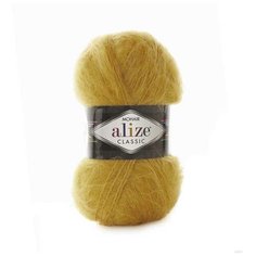 Пряжа Alize Mohair Classic (Мохер Классик) 02 шафран 25% мохер, 24% шерсть, 51% акрил 100г 200м 5шт