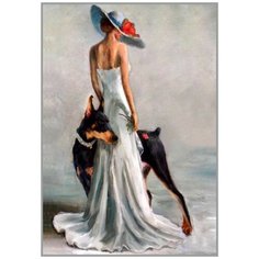 NR-69 Алмазная мозаика Милато "Дама с доберманом" Milato