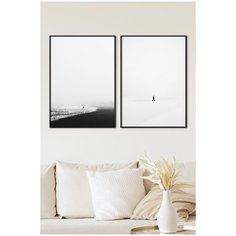 Постеры для интерьера Postermarkt Набор из двух постеров в черных рамках 50х70 см, постеры картины для интерьера в черных рамках, Набор постеров №239