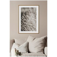 Постер на стену для интерьера Postermarkt Колосья №2, постер в золотой рамке 50х70 см, постеры картины для интерьера в золотой рамке