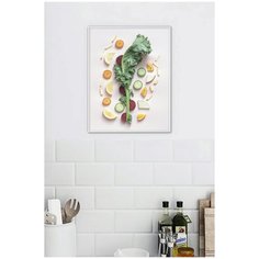 Постер для кухни в белой рамке Postermarkt "Фрагменты", 40х50 см