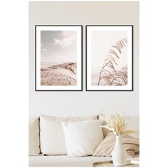Постеры для интерьера Postermarkt Набор из двух постеров в черных рамках 30х40 см, постеры картины для интерьера в черных рамках, Набор постеров №205
