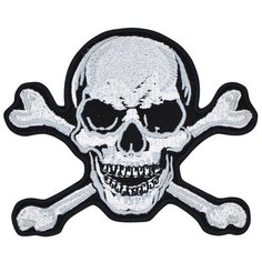 Нашивка (шеврон, патч) на термослое, Стежкофф, "Jolly Roger", 11х9 см, 1 штука