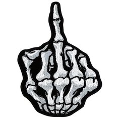 Нашивка (шеврон, патч) на термослое, Стежкофф, "Bone Finger", 12х8,5 см, 1 штука