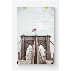 Постер на стену для интерьера Postermarkt Бруклинский мост, размер 50х70 см, постеры картины для интерьера в тубусе