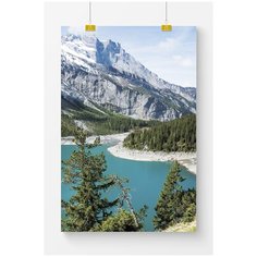 Постер на стену для интерьера Postermarkt Горное озеро, размер 60х90 см, постеры картины для интерьера в тубусе