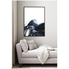 Постер на стену для интерьера Postermarkt Синие листья пальмы №1, размер 40х50 см, постеры картины для интерьера в тубусе