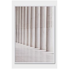 Постер на стену для интерьера Postermarkt Ряд колонн, постер в белой рамке 50х70 см, постеры картины для интерьера в белой рамке