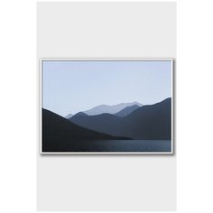 Постер на стену для интерьера Postermarkt Синие горы №3, постер в белой рамке 40х50 см, постеры картины для интерьера в белой рамке