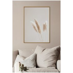 Постер на стену для интерьера Postermarkt Колосья №2, постер в золотой рамке 50х70 см, постеры картины для интерьера в золотой рамке