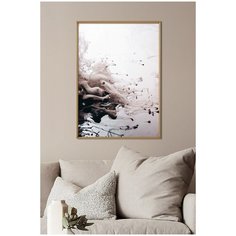 Постер на стену для интерьера Postermarkt Абстракция №7, постер в золотой рамке 50х70 см, постеры картины для интерьера в золотой рамке