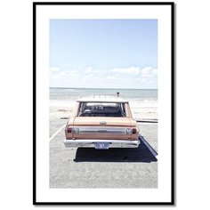 Постер в рамке Postermarkt "Машина на пляже", 40х50 см
