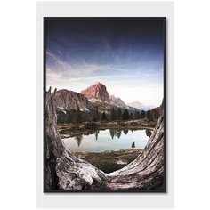 Постер на стену для интерьера Postermarkt Вид на озеро, постер в черной рамке 30х40 см, постеры картины для интерьера в черной рамке