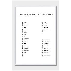 Постер на стену для интерьера Postermarkt Morse Code, постер в белой рамке 50х70 см, постеры картины для интерьера в белой рамке