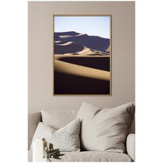 Постер на стену для интерьера Postermarkt Пустыня №1, постер в золотой рамке 50х70 см, постеры картины для интерьера в золотой рамке