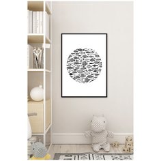 Детский постер в черной рамке Postermarkt "Рыбки", 40х50 см