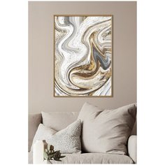 Постер на стену для интерьера Postermarkt Абстракция №1, постер в золотой рамке 50х70 см, постеры картины для интерьера в золотой рамке