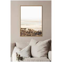 Постер на стену для интерьера Postermarkt Вид на пляж №2, постер в золотой рамке 50х70 см, постеры картины для интерьера в золотой рамке