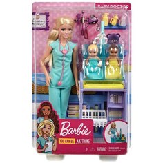 Набор игровой Barbie Кем быть? Профессии Детский доктор врач Педиатр блондинка GKH23
