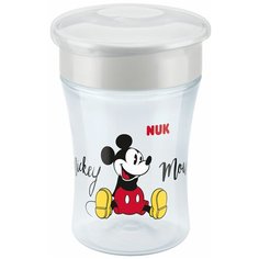 Поильник-непроливайка NUK Evolution Magic Disney, 230 мл серый/микки