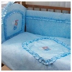 Детское постельное белье в кроватку Мальвина из 7 предметов, голубое МамаШила