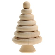 Деревянная игрушка пирамидка разборная из липы, высота 14 см Татьянка