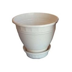 Кашпо с поддоном 10,5л белый.Бр.8.10 Бриг