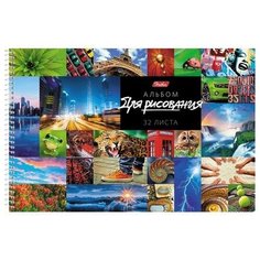 Альбом для рисования 32л А4ф перфорация на отрыв на спирали серия -Ассорти- 051940 Hatber