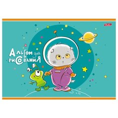 Альбом для рисования 8л А4ф на скобе серия -Кот Басик- 051153 Hatber