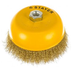 Щетка Stayer "Profi" чашечная для УШМ 150 мм; М14; витая стальная латунированная проволока; 0.3мм