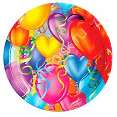 Пати Бум Тарелки бумажные ламинированные Праздничное настроение 23см 6шт Патибум